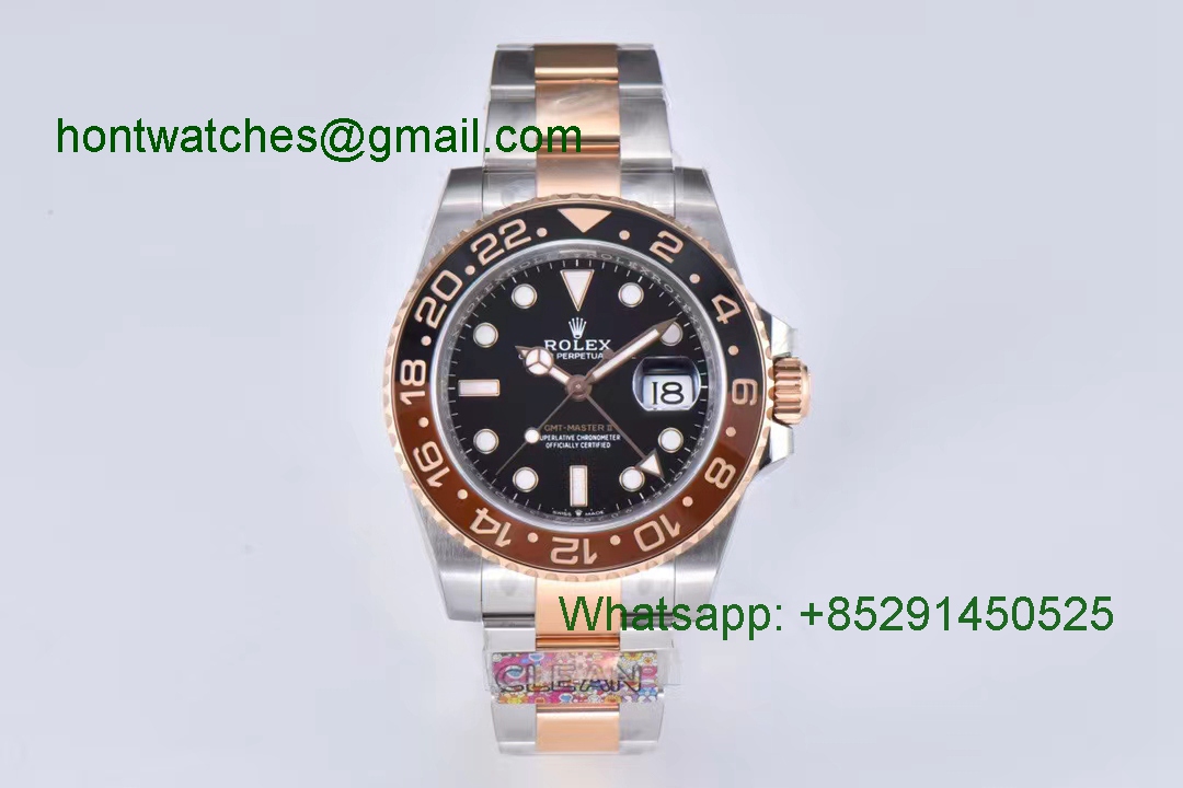 Rolex GMT II 126711 CHNR Root Beer Clean Factory 1:1 Best SS Rose Gold 3285 Hontwatch Replica Watch Wholesale 