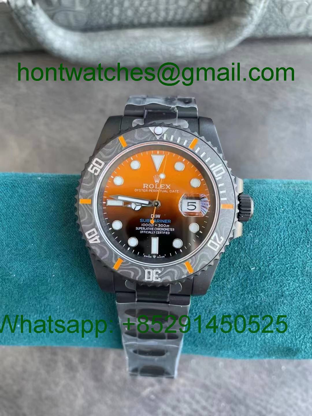 Replica Rolex Submariner DiW Orange Dial VSF 1:1 Best VS3135 DLC - Hontwatch Wholesale